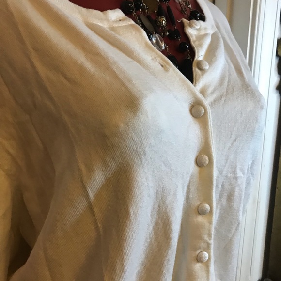 WOMENS GRACE ELEMENTS CARDIGAN SWEATER BUTTON UP -PLUS SIZE 3X - IVORY- EUC - Picture 7 of 11